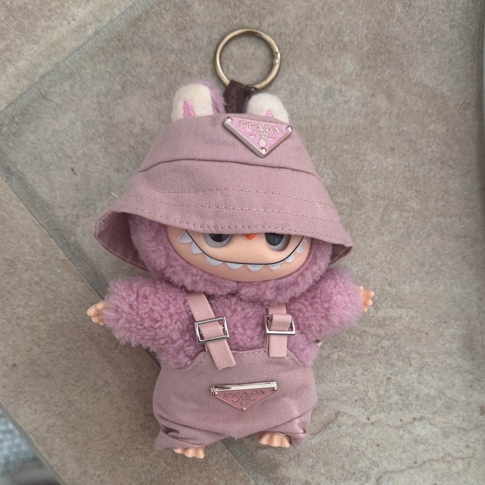 Plush Monster Toy with Pink Outfit